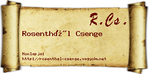 Rosenthál Csenge névjegykártya
